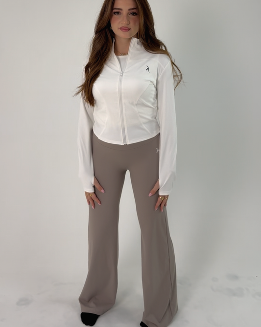 Wide Legs And Fitted Jacket Set