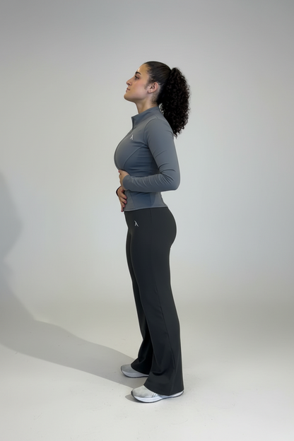 Wide Legs And Fitted Jacket Set