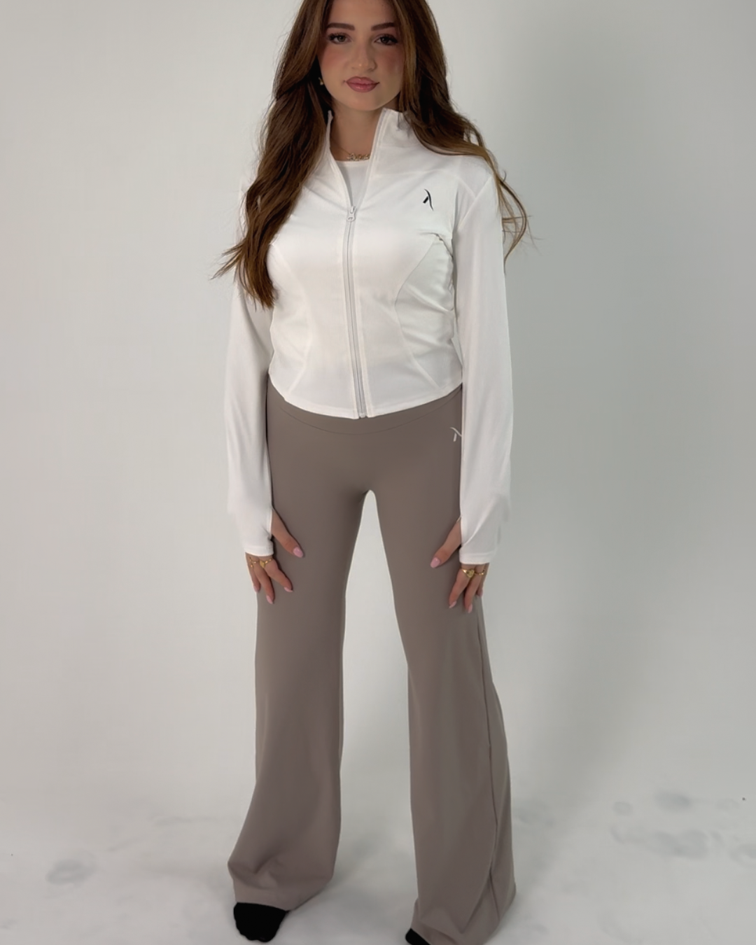 Wide Legs And Fitted Jacket Set